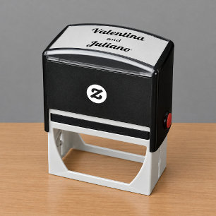 Typography-Based Black and White Wedding Stamp