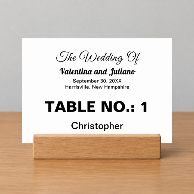 Typography-Based Black and White Wedding Table Number (Creator Uploaded)