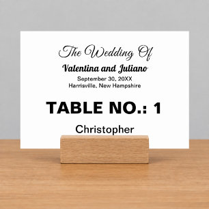 Typography-Based Black & White Wedding Place Card