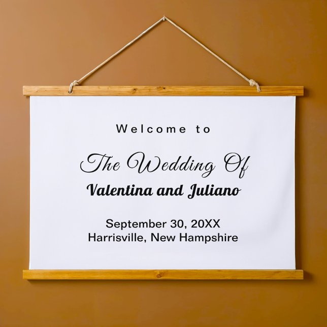 Typography-Based Black & White Wedding | Rectangle Hanging Tapestry (Creator Uploaded)