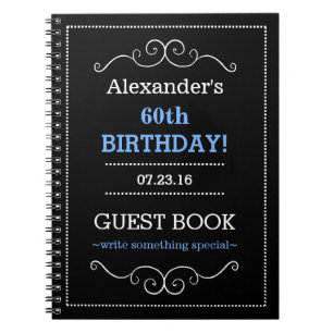 Typography Birthday Party Guest Book- Spiral Notebook