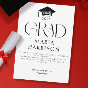 Typography Black and White No Photo Announcement