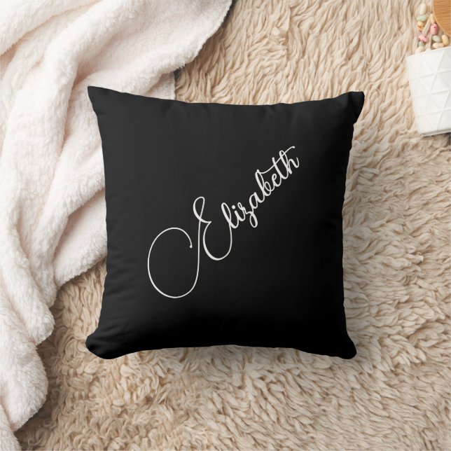 Typography Black And White Your Own Name Or Word Cushion (Blanket)