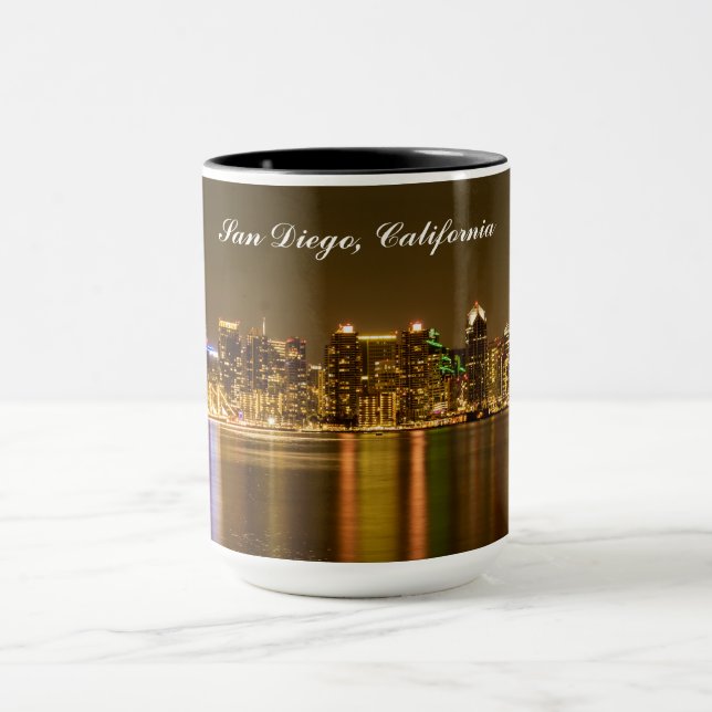 Typography Black Gold San Diego Souvenir Mug (Center)