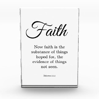 Typography Black & White Faith is the substance Photo Block