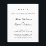 Typography black white Simple Elegant Wedding<br><div class="desc">Typography black white Simple Elegant Wedding Save the Dates.</div>