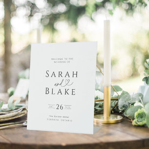 Typography Black White Small Wedding Welcome Sign