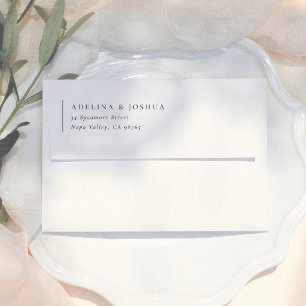 Typography Black & White Wedding Return Address Envelope