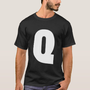 Typography Bold Display Letter Q Alphabet Characte T-Shirt