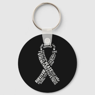 Typography Breast Cancer Awareness Pink Graphic  Key Ring