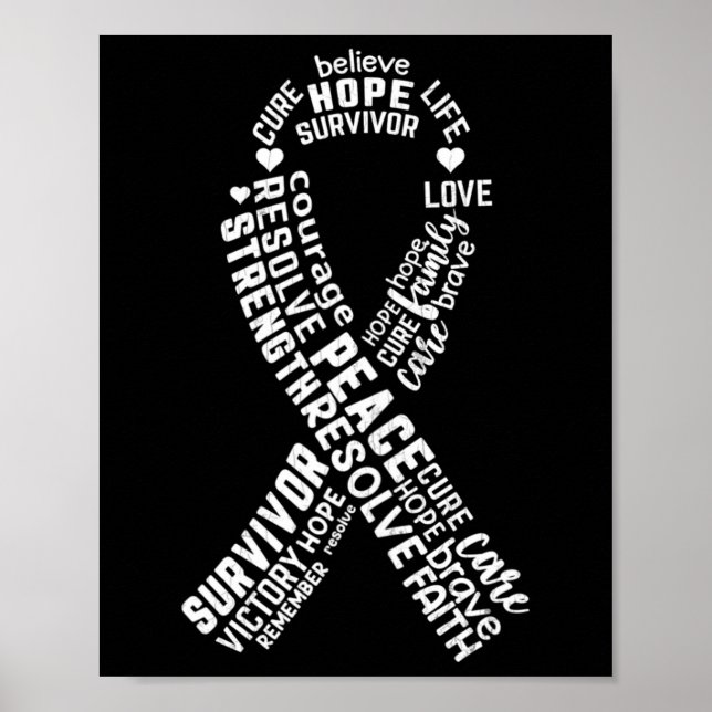 Typography Breast Cancer Awareness Pink Graphic  Poster (Front)