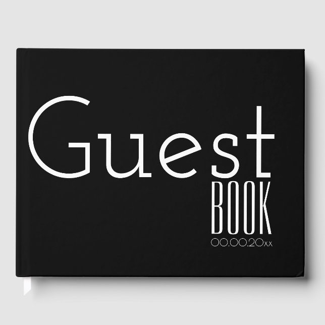 Typography business launch guest register CUSTOM 2 Book (Front)