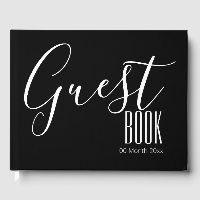 Typography business launch guest register CUSTOM Book (Front)