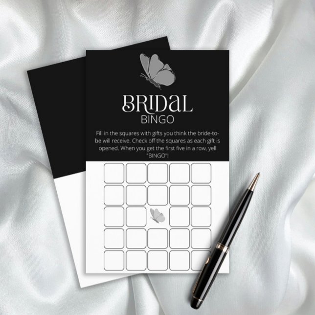 Typography Butterfly bridal shower bingo game (Creator Uploaded)