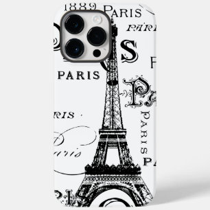 Typography Calligraphy Paris France Eiffel Tower Case-Mate iPhone 14 Pro Max Case