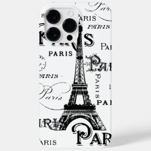 Typography Calligraphy Paris France Eiffel Tower Case-Mate iPhone 14 Pro Max Case