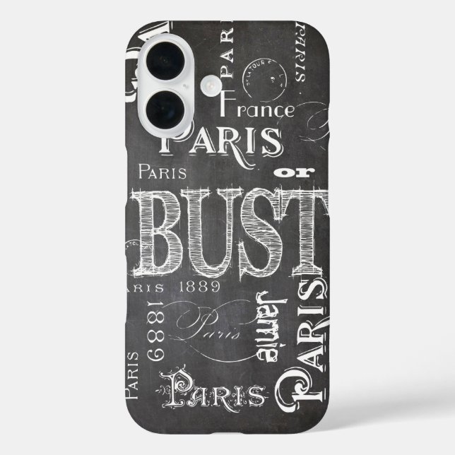 Typography Calligraphy Paris France Eiffel Tower Case-Mate iPhone Case (Back)