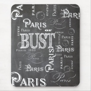 Typography Calligraphy Paris France Eiffel Tower Mouse Pad