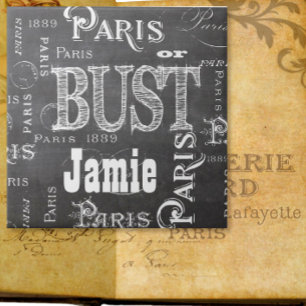 Typography Calligraphy Paris France Eiffel Tower Tile