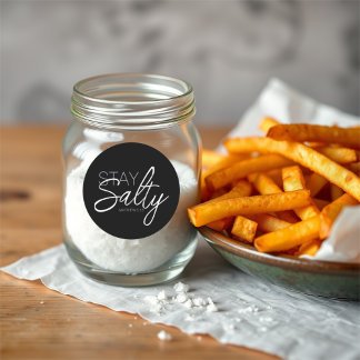 Typography Christian Scripture Stay Salty Black Classic Round Sticker