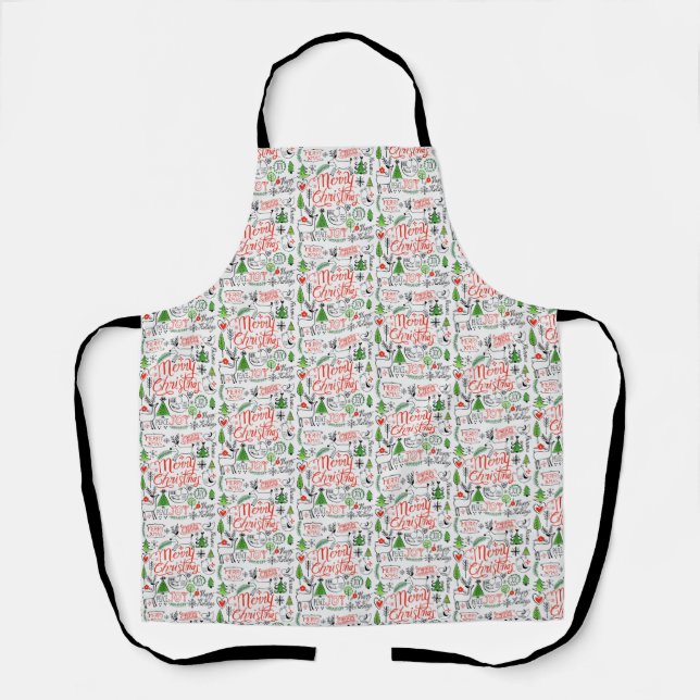 Typography Christmas    Apron (Front)