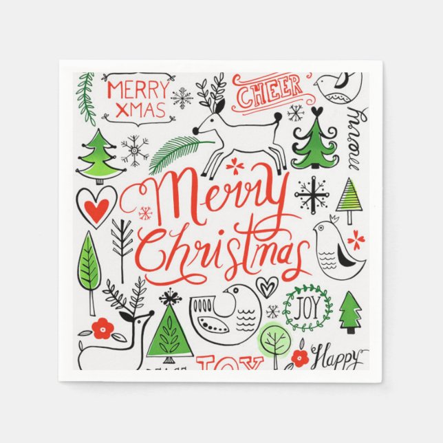 Typography Christmas    Napkin (Front)