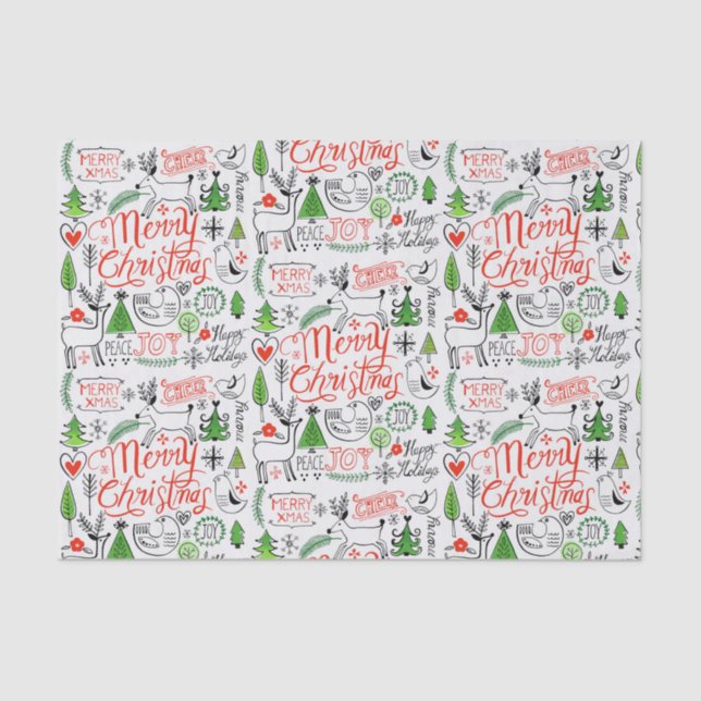 Typography Christmas  Tissue Paper (Front)
