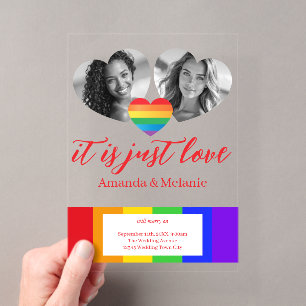 Typography, colour and clearness acrylic invitations