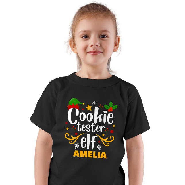 Typography Cookie Tester Elf Family Matching T-Shirt (Creator Uploaded)