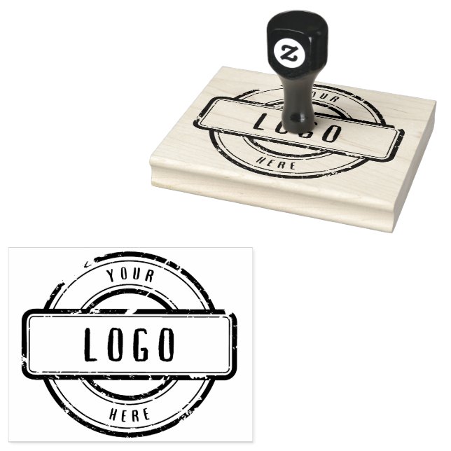 Typography Custom Business Logo Rubber Stamp (Stamped)