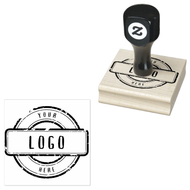 Typography Custom Business Logo Rubber Stamp (Stamped)