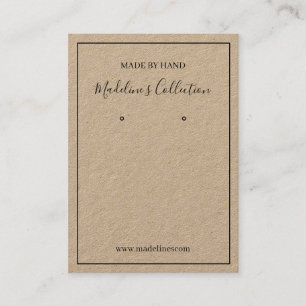 Typography Custom Jewellery Earrings Display Card