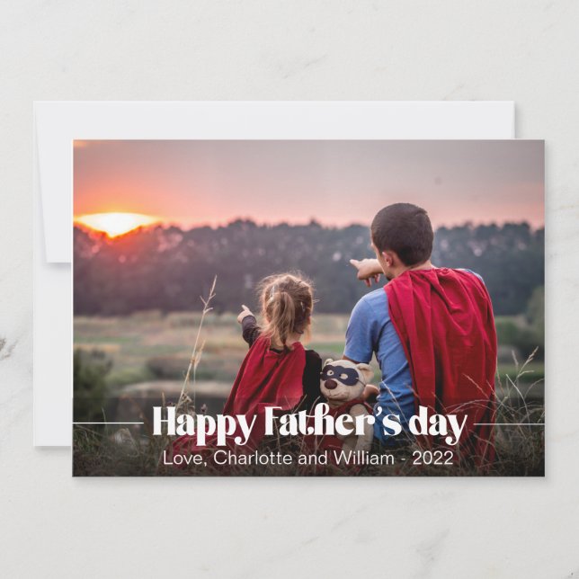 Typography Custom Photo Father's Day Card (Front)