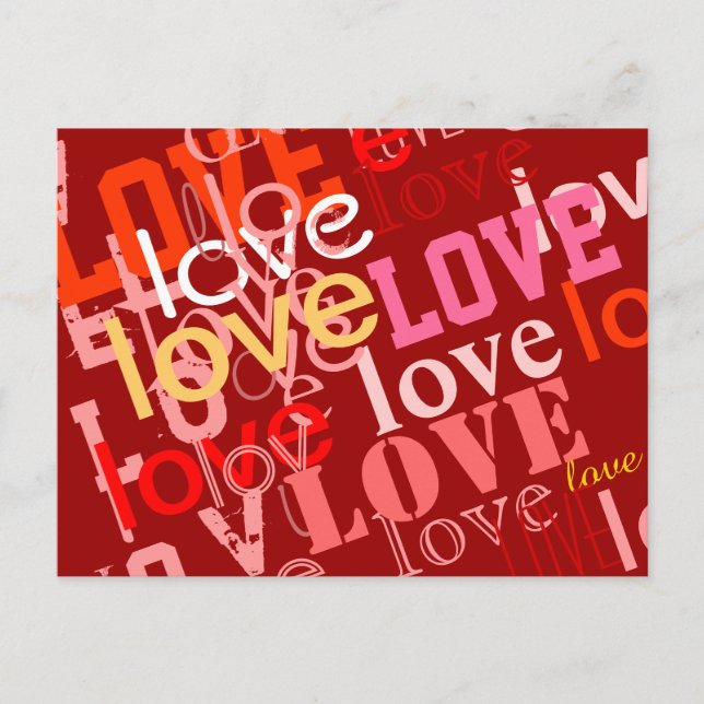 typography design of love postcard (Front)