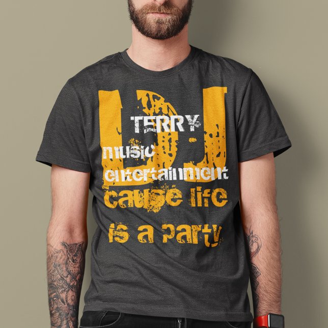 Typography DJ's personalised name T-Shirt (music entertainment)