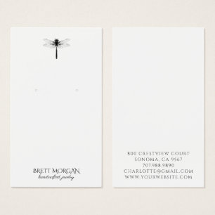 Typography Dragonfly Earring Jewelry Display Card