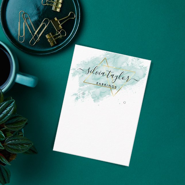 Typography earrings display holder  jewellery busi business card (Creator Uploaded)