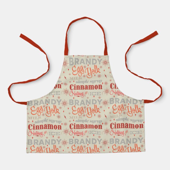 Typography Eggnog Recipe Apron (Front)