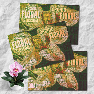 Typography Embedded Word Cloud Decoupage Tissue Paper