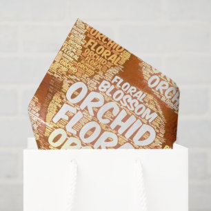Typography Embedded Word Cloud Rustic Decoupage Tissue Paper