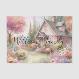 Typography Fall Cottage Floral Watercolor  Tissue Paper