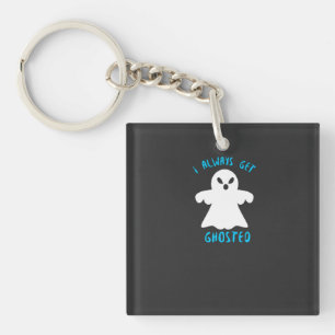 Typography Funny Ghosted Halloween T-Shirt Design Key Ring