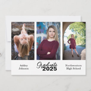 Typography Graduation Party Photo Invitation