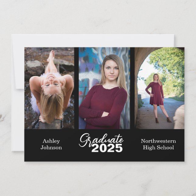 Typography Graduation Party Photo Invitation (Front)