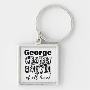 Typography Greatest Grandpa of All Time Key Ring