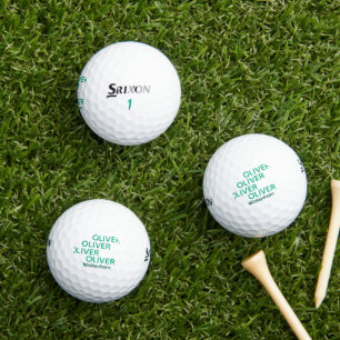 Typography Green Golfer's Name Golf Balls