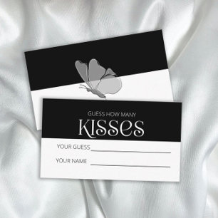 Typography guess how many kisses bridal game enclosure card