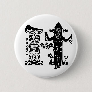 Typography H(Honolulu: USA) 6 Cm Round Badge