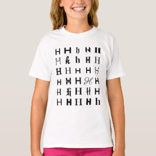 Typography H letter mosaic design T-Shirt