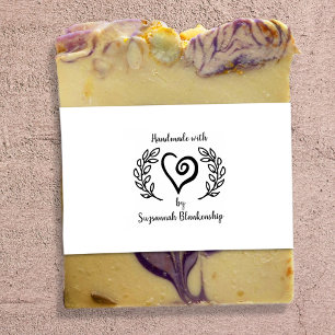 Typography Handmade Curly Heart Wreath Custom Rubb Rubber Stamp